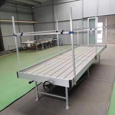 4ft 5ft customized width Movable seedbed growing bench rolling table with aluminum alloy frames