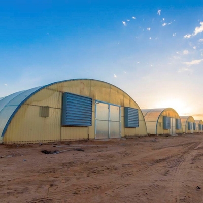 Industrial Poly Tunnels For Gardens Head Roof Yellow Film Tunnel Greenhouse Plastic