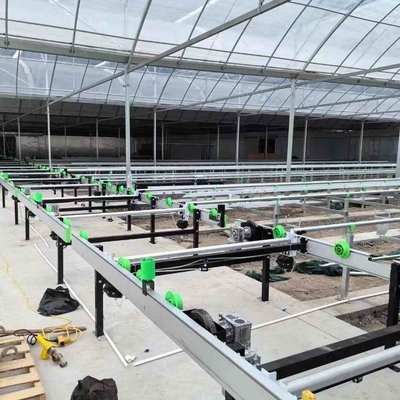 Growing System Rolling Greenhouse Tables Adjustable Shuttle Bench System Agriculture Movable Bench