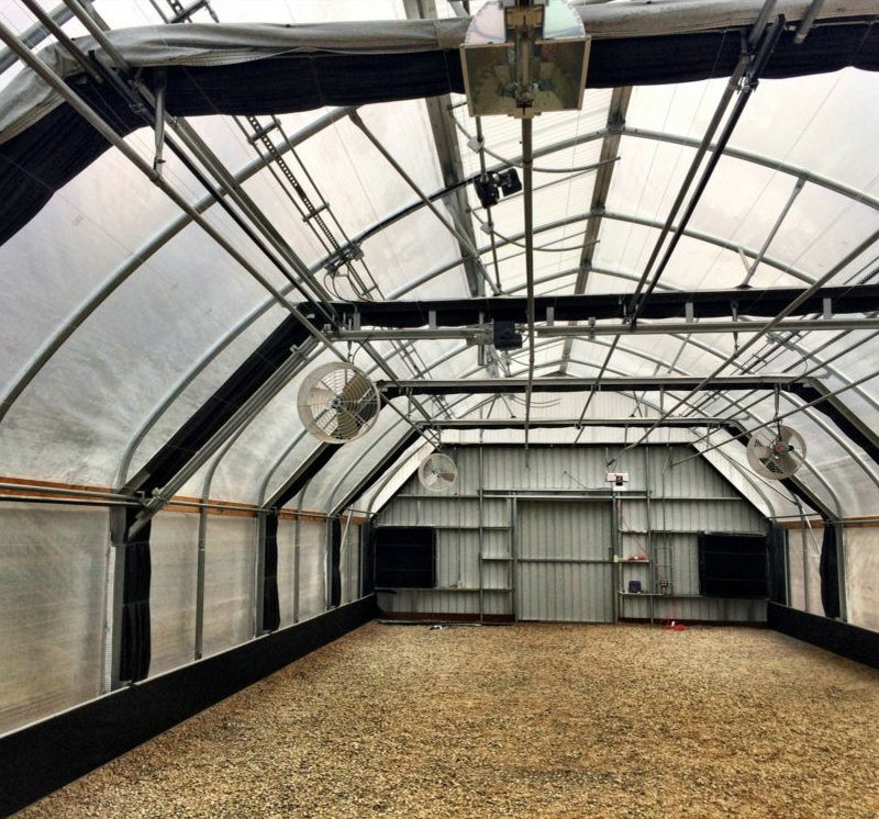 30x100ft Single Span Greenhouse Light Deprivation System Blackout Greenhouse For Medical Plants Commercial
